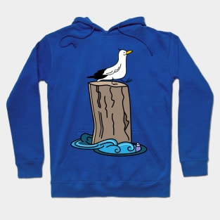 Funny seagull by the sea Hoodie